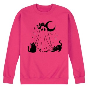 Men's - Instant Message - Ghost And Cats Graphic Fleece Sweatshirt - 1 of 4