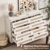 Jojoka Modern 8 Drawer Wooden Dresser Chest, Rattan Dresser for Bedroom, Wide Wood Beside Table for Closet, Nursery, Living Room and Entryway - 4 of 4