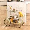 Tangkula Bar Cart 3-Tier Rolling Home Bar Serving Cart with Mirrored Shelves & 4 Wheels Mobile Beverage & Drinks Cart Gold - 4 of 4