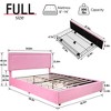 VECELO Upholstered Platform Bed Frame Platform with 4 Storage Drawers, Adjustable Velvet Rivets Headboard - 3 of 4