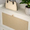 Vynxaria Bohemia Style Shoe Cabinet - 3 Rattan Flip Drawers, 3 Shelves, 1 Storage Drawer, and Hooks for Hallway/Entryway Organization (Antique White). - 3 of 4
