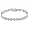 Haus of Brilliance Silver 1.0 cttw Diamond "Arrow" Shape Tennis Link Bracelet " - 2 of 4