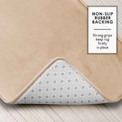 Ultra Soft Beige Memory Foam Contour Bath Rug, 20x24