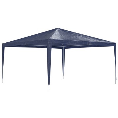 vidaXL Outdoor Party Tent - Heavy-Duty Iron Frame Garden Canopy - 13.1'x13.1' Dimensions - Waterproof PE Coated - Blue