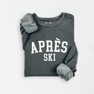 Simply Sage Market Women's Lightweight Garment Dyed Graphic Sweatshirt Apres Ski University - 1 of 4