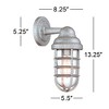 John Timberland Marlowe Industrial Outdoor Wall Lights Set of 2 Galvanized Steel Cage Frame 13 1/4" Clear Glass for Post Exterior Barn Deck House Yard - 4 of 4