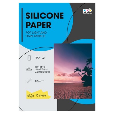 PPD Light and Dark Silicone Paper for Heat Transfer 8.5x11" 10 sheets for Iron or Heat Press Machine
