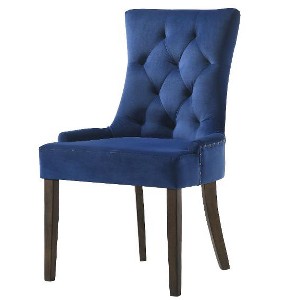 Lyngins Set of 2 Luxury Tufted Dining Chair with Nailhead Trim & Compact Legs, Velvet Upholstered Kitchen Chair, Side Chair for Dining Room - 1 of 4