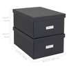 Bigso Katia Collapsible Storage Box with Lid – No-Tool Assembly – Decorative Organizer – Dark Grey - 4 of 4