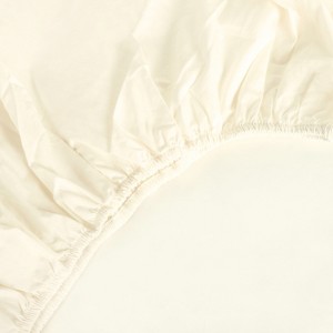 Delara 100% Organic Cotton Percale Weave Fitted Sheet, 400 Thread Count GOTS Certified, Smooth & Breathable Bedding - 1 of 4