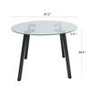 CAVINAS Round Dining Table with Glass Top Metal Legs for Dining Room - 4 of 4
