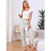 INSPIRE CHIC Women's 100% Cotton Pajama Bottoms Printed Loungewear Lightweight Sleep Pants with Pockets - 3 of 4