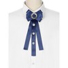 INSPIRE CHIC Women's Rhinestone Decor Ribbon Long Bow Brooch Ties - 4 of 4