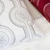 TopComfy Support Pillow White Holiday Embroidered Velvet Throw Pillow with Insert for Seasonal Decor, White, 17"*17"*10" - 4 of 4