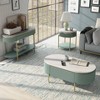 3pc Cartehena Faux Marble Coffee, Console, and End Table Set Light Teal Blue - HOMES: Inside + Out: Mid-Century Style, Gold Accents, Storage Drawer - 2 of 4