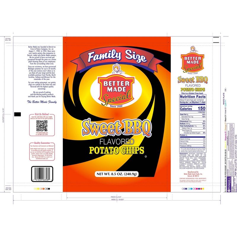 Better Made Special Southern Style Sweet Heat BBQ Flavored Potato Chips - 9.5oz, 2 of 5