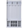 70.8" 3-in-1 Hall Tree, Coat Rack with 6 Hooks, Multifunctional Hallway Organizer, Adjustable Shelves, White - 2 of 4