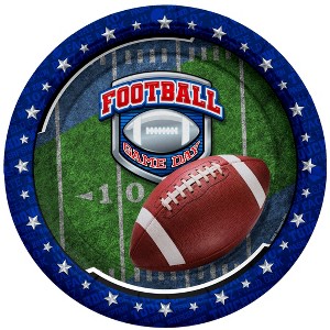 Treasures Gifted Football Plates 9in - Football Birthday Party Supplies - 24 Pack - 1 of 1