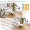KTMBDW Criss Cross Chair with Wheels Comfy Cross Legged Office Desk Armless Wide Vanity Makeup Chair Adjustable Rolling Computer for Home Office - 4 of 4