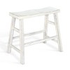 Rena Bar Height Bench, 33 Inch Rustic White Sand Mahogany Wood Frame -BM325445 - 2 of 4