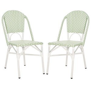 Oliver Bistro Chair (Set Of 2) - Indoor/Outdoor - PAT4045 - Green/White - Safavieh - 1 of 4
