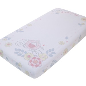 NoJo Disney Sweet Princess Light Blue, Pink, and White Enchanted 100% Cotton Photo Op Fitted Crib Sheet - 1 of 4