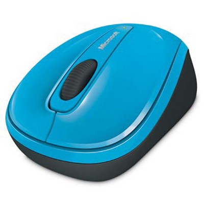 Microsoft 3500 Wireless Mobile Mouse- Cyan Blue - Wireless - Limited Edition - BlueTrack Enabled - Scroll Wheel - Ambidextrous Design