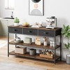 Whizmax Console Table with 3 Drawers, 3 Tier Entryway Table with Storage, Industrial Sofa Table for Living Room, Couch, Hallway, Foyer - 3 of 4