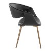 LumiSource Set of 2 Curvo Upholstered PU Chair Antique Copper Metal/Black - 3 of 4