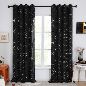 Deconovo Women’s Size Neutral Patterned Blackout Curtains 2 Panels - 1 of 4