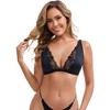 INSPIRE CHIC Women's Lace Trim Wirefree Lingerie Adjustable Spaghetti Straps Deep V Soft Push Up Bras - 4 of 4