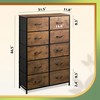 Tall Dresser with 10 Fabric Drawers, Storage Tower with Cabinet, Metal Frame, Organizer Units for Closet - 3 of 4