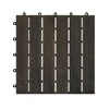 Dolonm 10-Pack Dark Brown Acacia Deck Tiles - 12"x12" Anti-Slip, Waterproof for Poolside/Patio, DIY in 30 Mins - 3 of 4