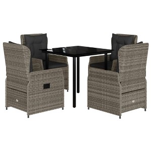 vidaXL Garden Dining Set Gray, Black, Dark Gray - 1 of 4