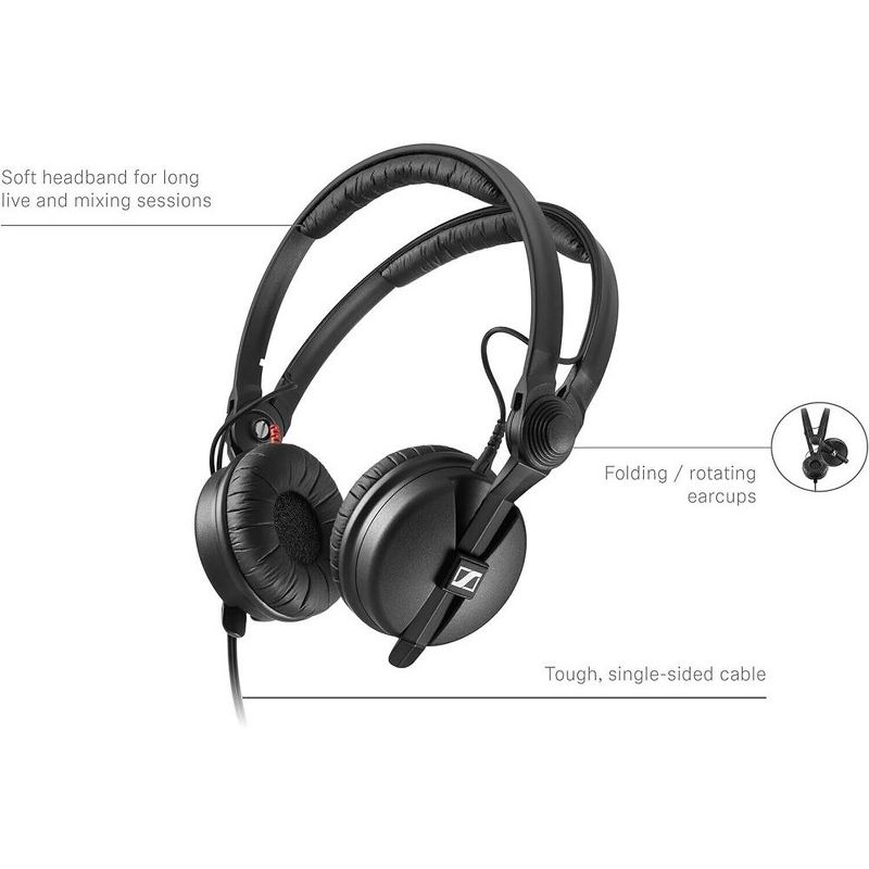 Sennheiser HD 25 Over th Ear Professional DJ Headphones - Black, 2 of 9