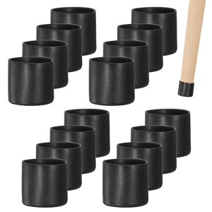Unique Bargains Non-Slip PVC Chair Leg Caps Floor Protectors for Folding Chairs Black - 1 of 4