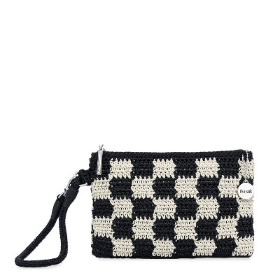 THE SAK Women's Vita Crochet  Wristlet, Black Check