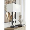 360 Lighting Eleanor 32 1/4" Tall Large Geometric Mid Century Modern End Table Lamp Black White Metal Marble Single Shade Living Room Bedroom Bedside - 2 of 4