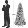6 FT Christmas Tree with 200 Multicolor  Lights, Prelit Snow Flocked Christmas Tree with Foldable Metal Base, 8 Lighting Modes - 2 of 4