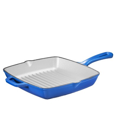 Bruntmor 14 Cast Iron Nonstick Enamel Skillet Wok Pan With Large Loop  Handles - Blue : Target