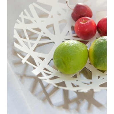Black Steel Cut-Out Circular Fruit Bowl