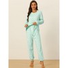 Allegra K Women's Winter Flannel Long Sleeve Nightwear Top and Pants Pajama Sets - 3 of 4