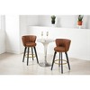 Set of 2 26" Velvet Counter Height Bar Stools with 360° Swivel, Upholstered Mid-Century Barstools with Backrest and Gold Footrest for Kitchen Island - 2 of 4