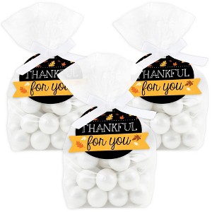 Big Dot of Happiness Give Thanks - Thanksgiving Party Clear Goodie Favor Bags - Treat Bags With Tags - Set of 12 - 1 of 4