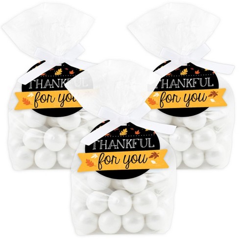 Big Dot Of Happiness Give Thanks - Thanksgiving Party Clear Goodie Favor  Bags - Treat Bags With Tags - Set Of 12 : Target