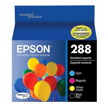 Epson 288 Black, C/M/Y 4pk Combo Ink Cartridges - Black, Cyan, Magenta, Yellow (T288120-BCS)