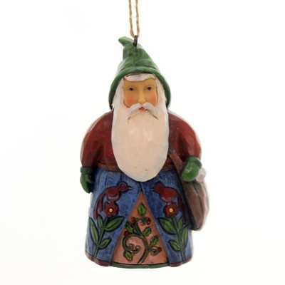 Jim Shore 4.0" Santa With Bag Christmas Ornament Folklore  -  Tree Ornaments