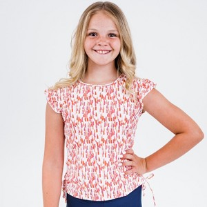 Calypsa Girl's Flutter Sleeve UPF 50+ Chloe Swim Top - 1 of 3