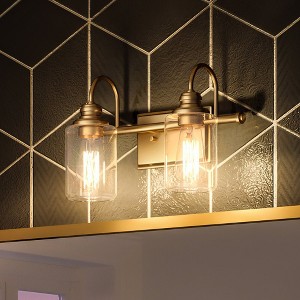Urban Ambiance Luxury Vintage Bath Light 9.875''H x 14.625''W,  Olde Brass Finish,  Hedland Collection, UHP4066 - 1 of 4