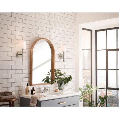 Polished Nickel Cylinder Wall Sconce with Opal Glass Shade